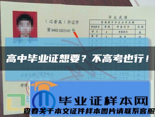 高中毕业证想要？不高考也行！缩略图
