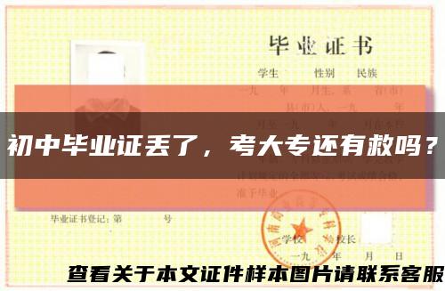 初中毕业证丢了，考大专还有救吗？缩略图