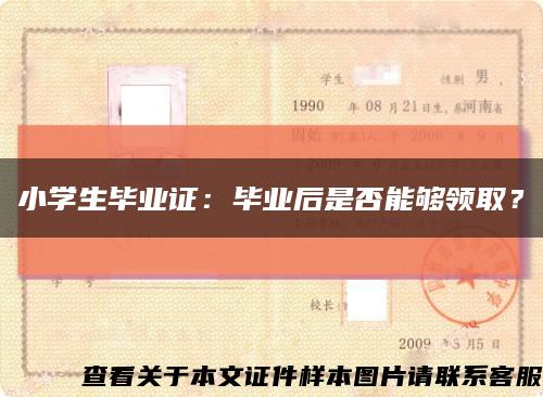 小学生毕业证：毕业后是否能够领取？缩略图