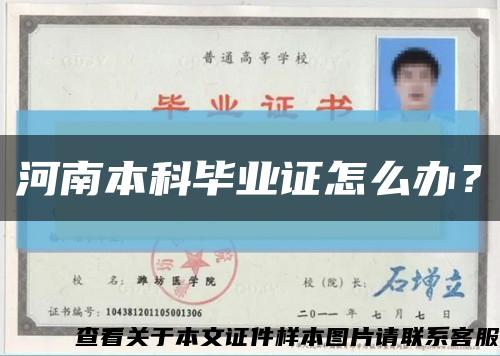 河南本科毕业证怎么办？缩略图