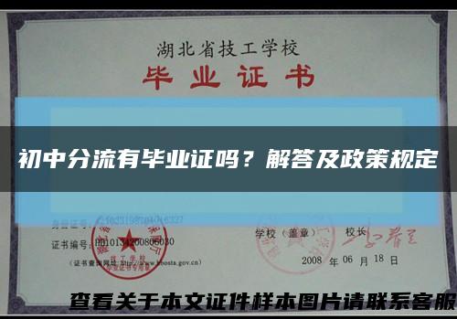 初中分流有毕业证吗？解答及政策规定缩略图