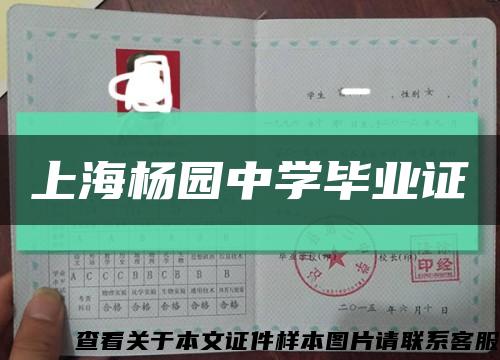上海杨园中学毕业证缩略图