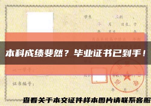 本科成绩斐然？毕业证书已到手！缩略图