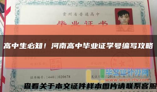 高中生必知！河南高中毕业证学号编写攻略缩略图