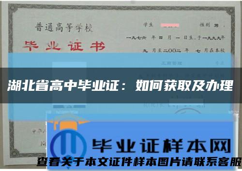 湖北省高中毕业证：如何获取及办理缩略图