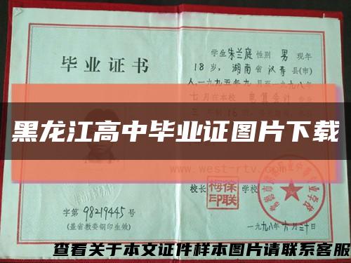 黑龙江高中毕业证图片下载缩略图