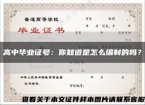 高中毕业证号：你知道是怎么编制的吗？缩略图