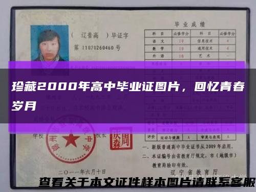 珍藏2000年高中毕业证图片，回忆青春岁月缩略图