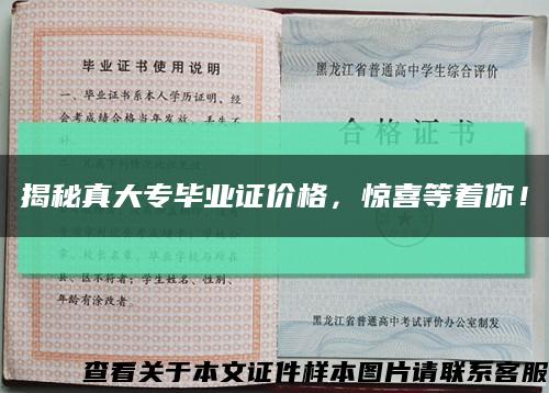 揭秘真大专毕业证价格，惊喜等着你！缩略图
