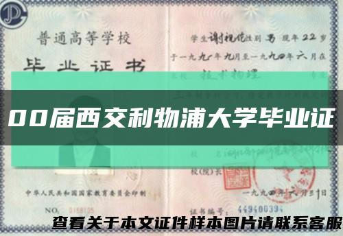 00届西交利物浦大学毕业证缩略图