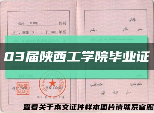 03届陕西工学院毕业证缩略图