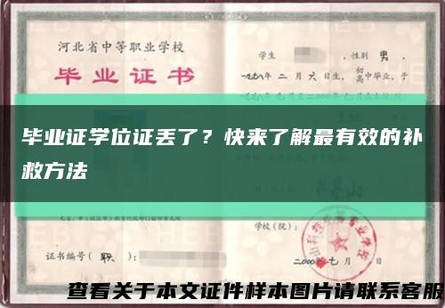 毕业证学位证丢了？快来了解最有效的补救方法缩略图