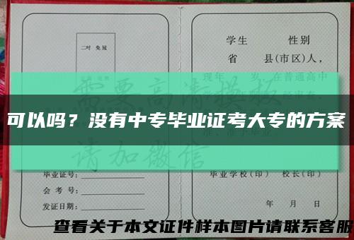 可以吗？没有中专毕业证考大专的方案缩略图