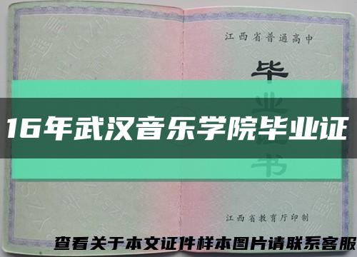 16年武汉音乐学院毕业证缩略图