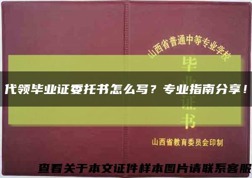 代领毕业证委托书怎么写？专业指南分享！缩略图