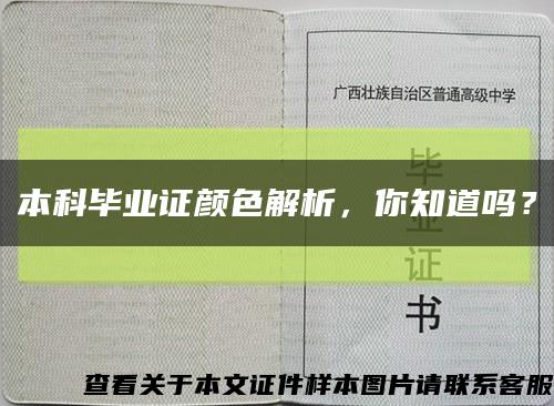 本科毕业证颜色解析，你知道吗？缩略图