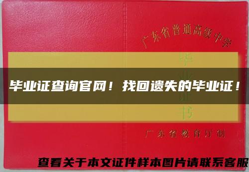 毕业证查询官网！找回遗失的毕业证！缩略图