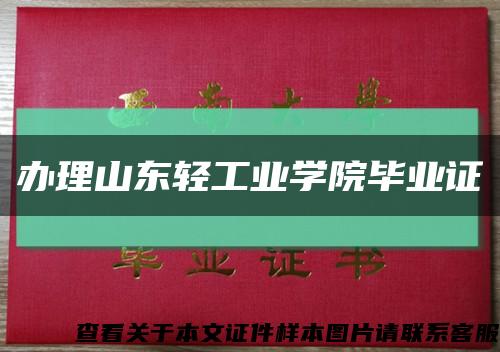 办理山东轻工业学院毕业证缩略图