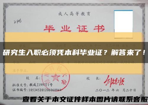研究生入职必须凭本科毕业证？解答来了！缩略图
