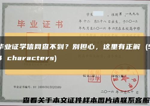 毕业证学信网查不到？别担心，这里有正解 (54 characters)缩略图