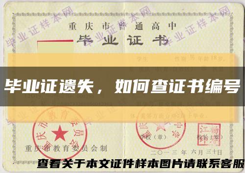 毕业证遗失，如何查证书编号缩略图