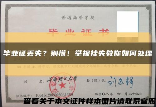 毕业证丢失？别慌！举报挂失教你如何处理缩略图