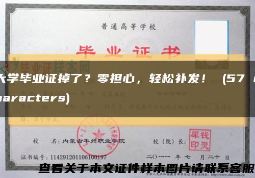 大学毕业证掉了？零担心，轻松补发！ (57 characters)缩略图