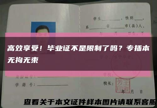 高效享受！毕业证不是限制了吗？专插本无拘无束缩略图