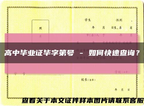 高中毕业证毕字第号 - 如何快速查询？缩略图
