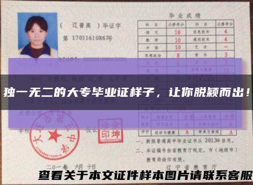 独一无二的大专毕业证样子，让你脱颖而出！缩略图