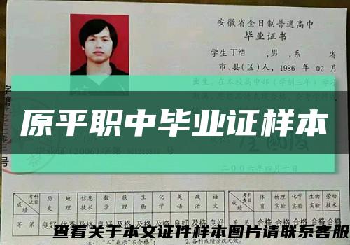 原平职中毕业证样本缩略图
