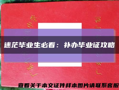 迷茫毕业生必看：补办毕业证攻略缩略图