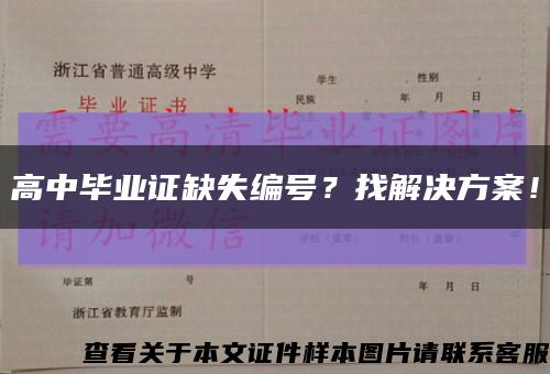 高中毕业证缺失编号？找解决方案！缩略图