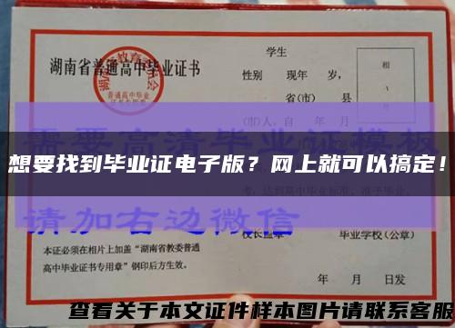 想要找到毕业证电子版？网上就可以搞定！缩略图