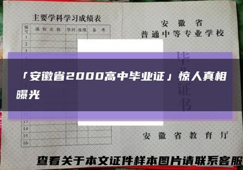 「安徽省2000高中毕业证」惊人真相曝光缩略图