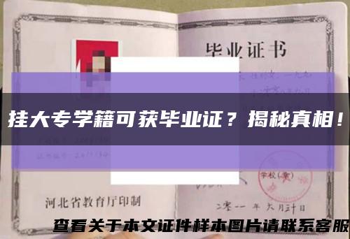 挂大专学籍可获毕业证？揭秘真相！缩略图