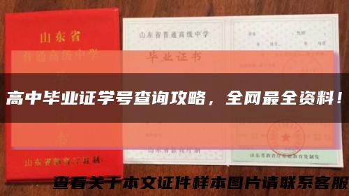 高中毕业证学号查询攻略，全网最全资料！缩略图