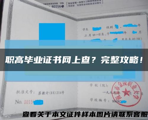 职高毕业证书网上查？完整攻略！缩略图