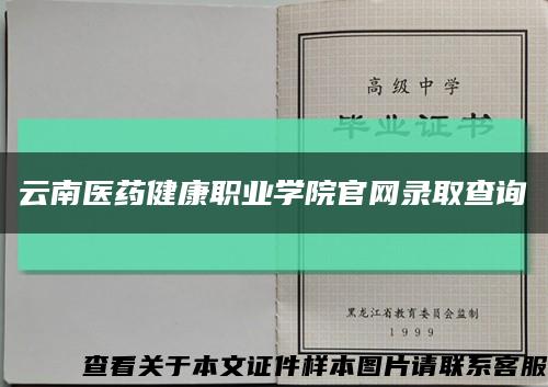 云南医药健康职业学院官网录取查询缩略图