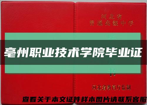 亳州职业技术学院毕业证缩略图