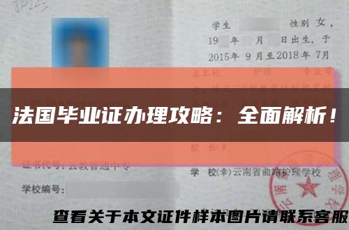 法国毕业证办理攻略：全面解析！缩略图