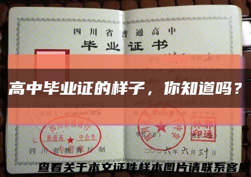 高中毕业证的样子，你知道吗？缩略图