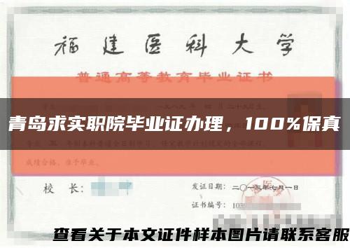青岛求实职院毕业证办理，100%保真缩略图