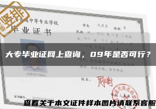 大专毕业证网上查询，09年是否可行？缩略图