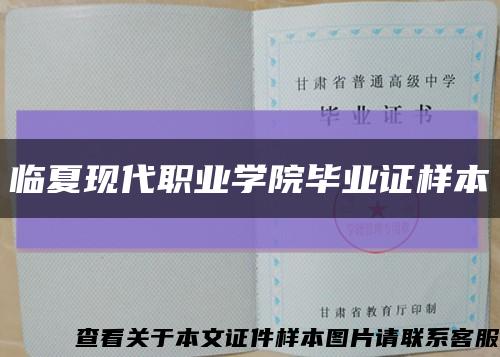 临夏现代职业学院毕业证样本缩略图