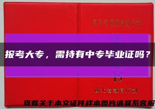 报考大专，需持有中专毕业证吗？缩略图