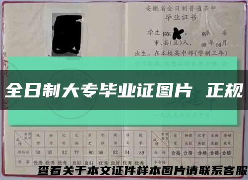 全日制大专毕业证图片 正规缩略图