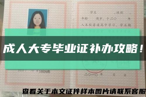 成人大专毕业证补办攻略！缩略图