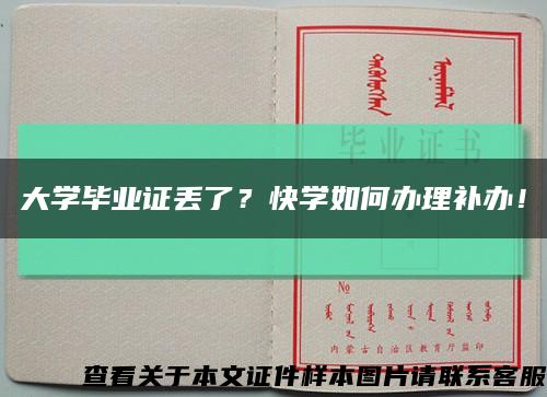 大学毕业证丢了？快学如何办理补办！缩略图