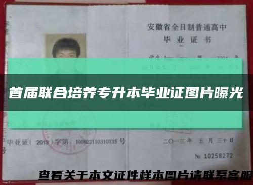 首届联合培养专升本毕业证图片曝光缩略图